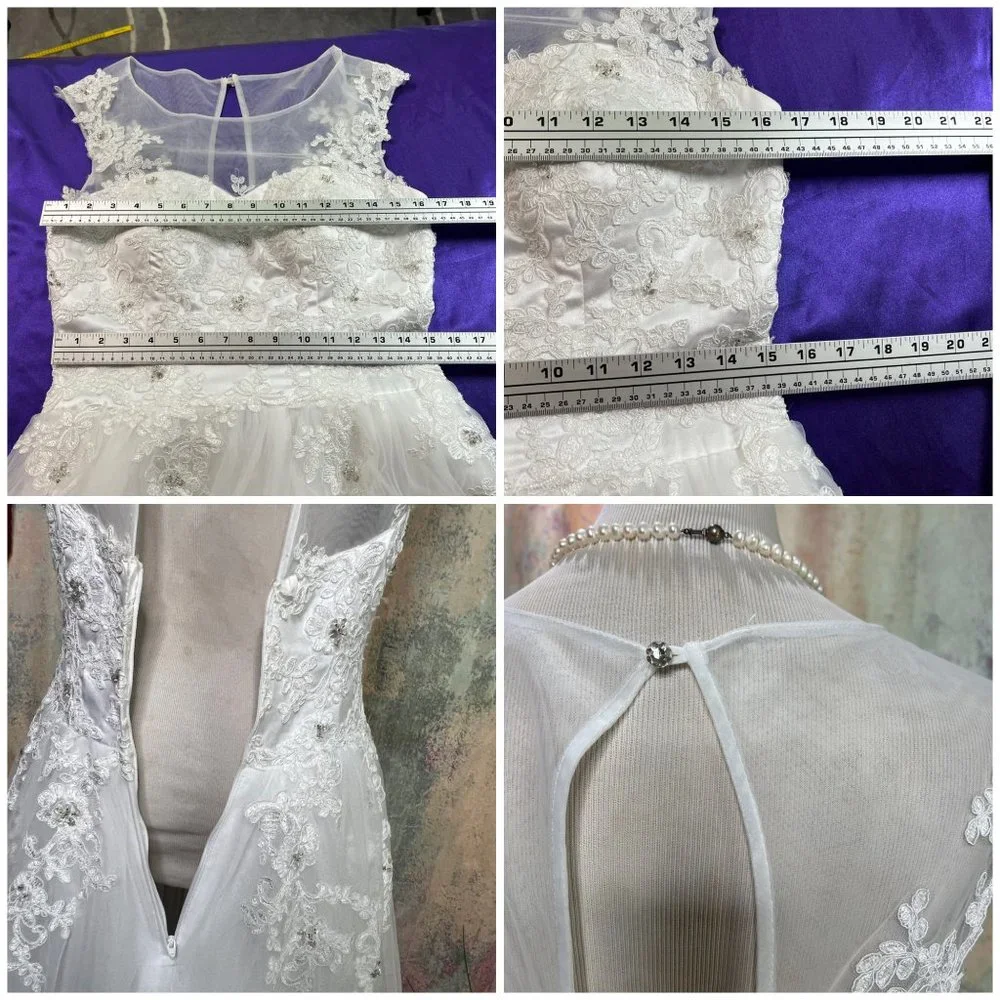 📌 JJs House Princess Wedding Gown, Tulle, Lace and Beading, Sleeveless - Picture 12 of 16